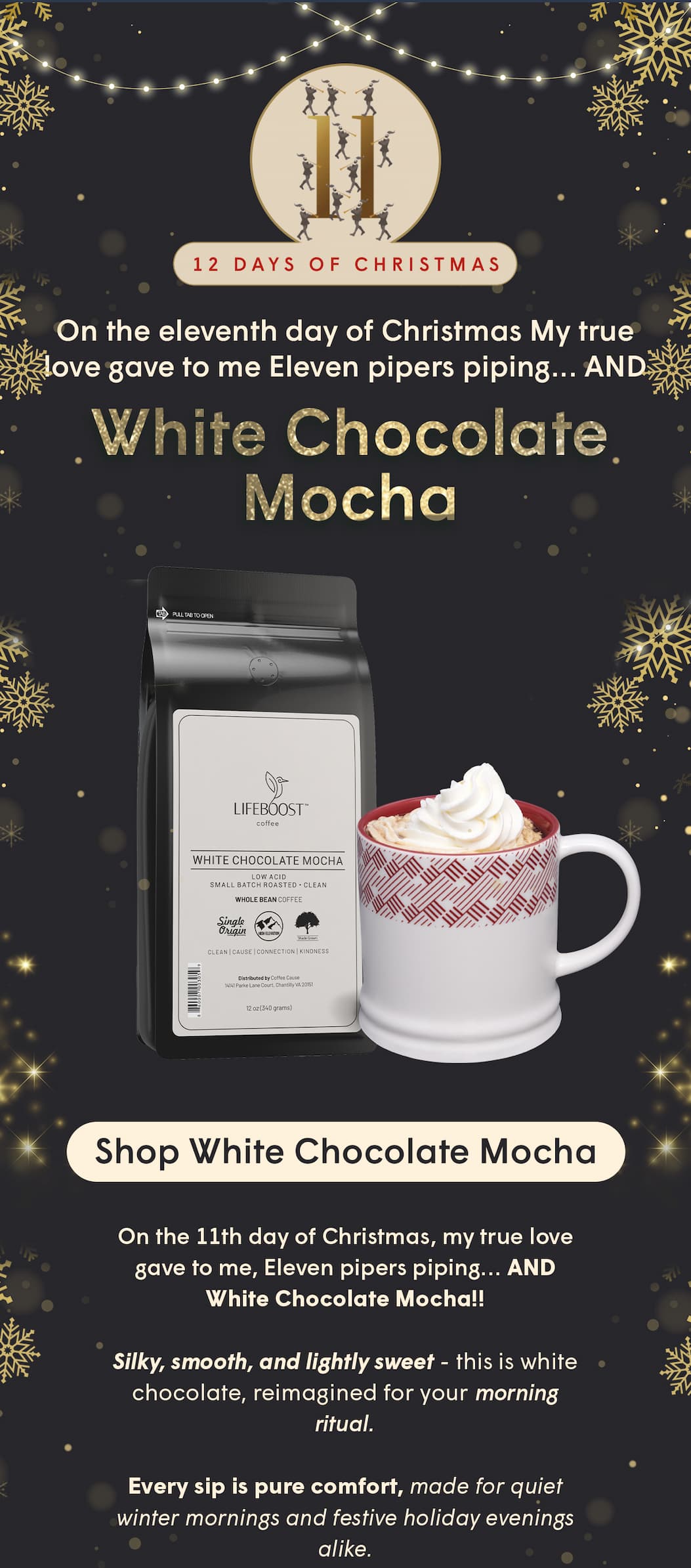 On the 10th day of Christmas, my true love gave to me, Ten lords a-leaping… AND White Russian Coffee.
