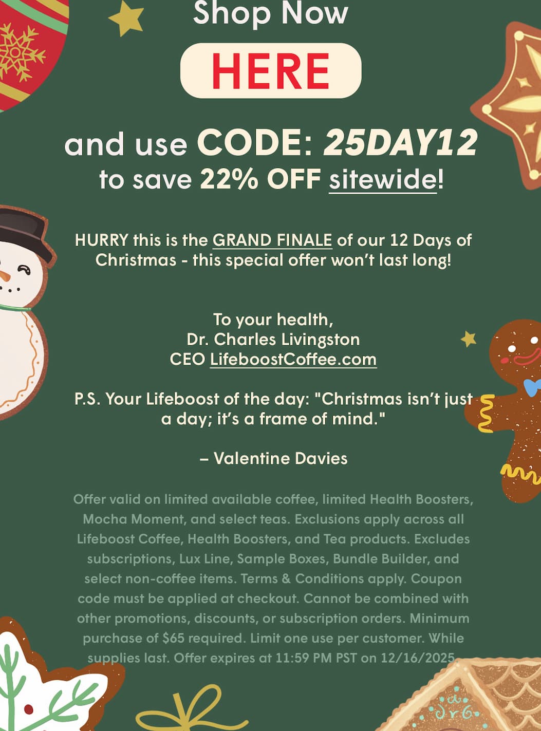 Shop Now ~ HERE and use CODE: 25DAY12 to save 22% OFF sitewide!