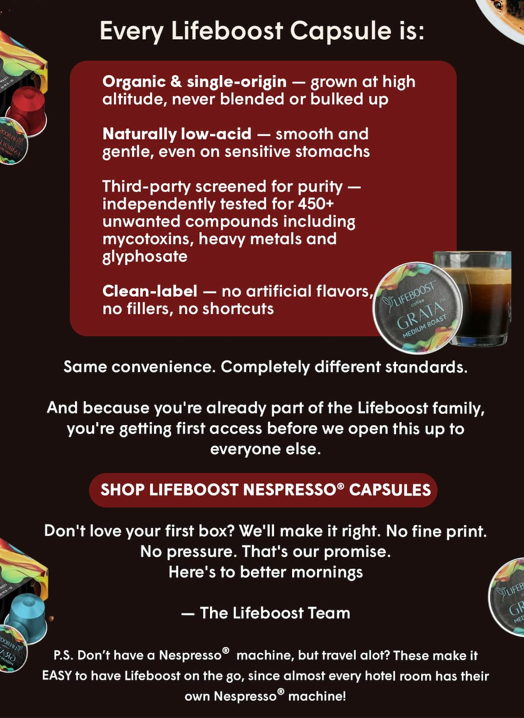 SHOP LIFEBOOST NESPRESSO® CAPSULES 