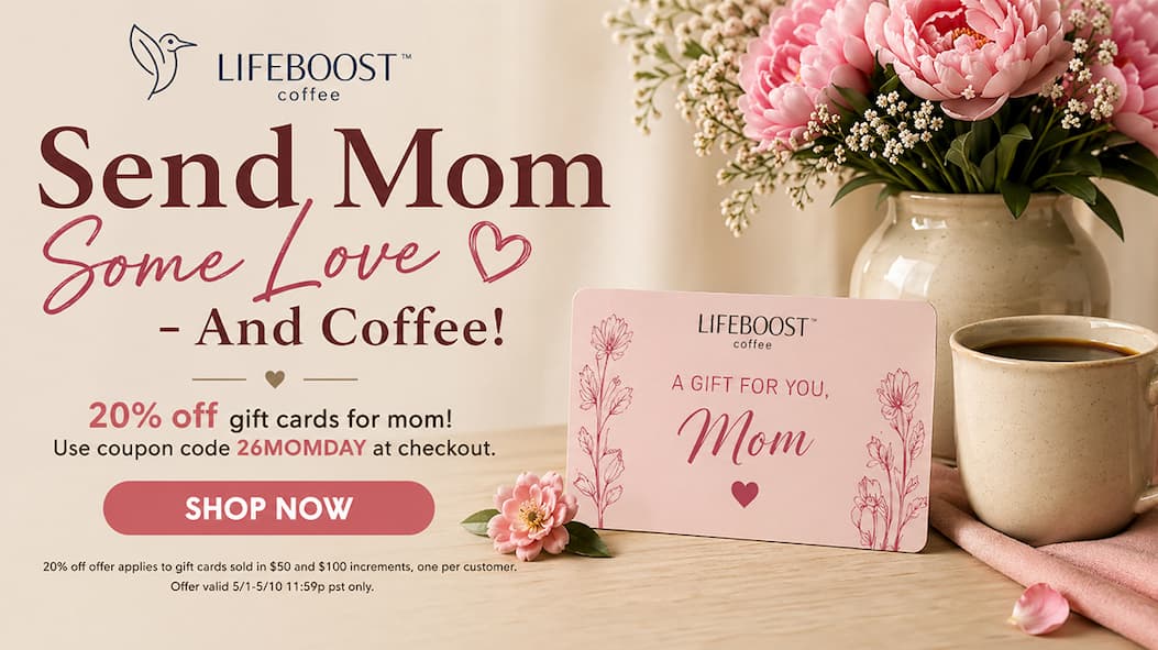20% off gift cards for mom! Use coupon code 26MOMDAY at checkout.