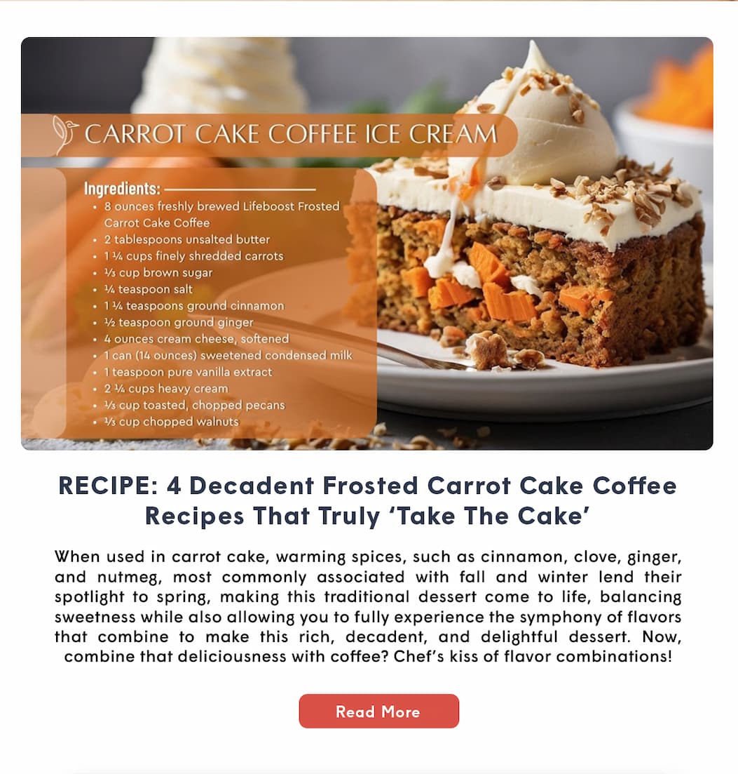 RECIPE: 4 Decadent Frosted Carrot Cake Coffee Recipes That Truly ‘Take The Cake’