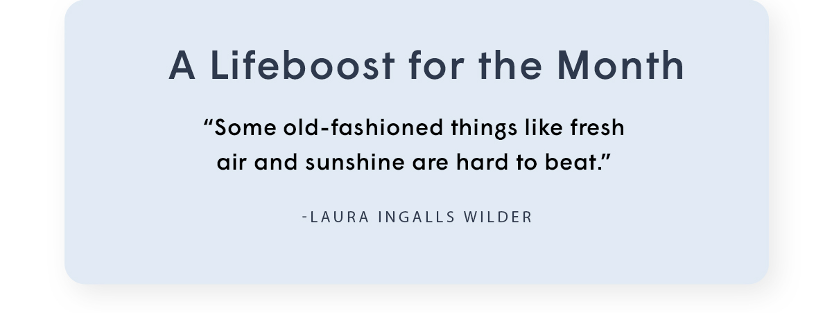 A Lifeboost For The Month 