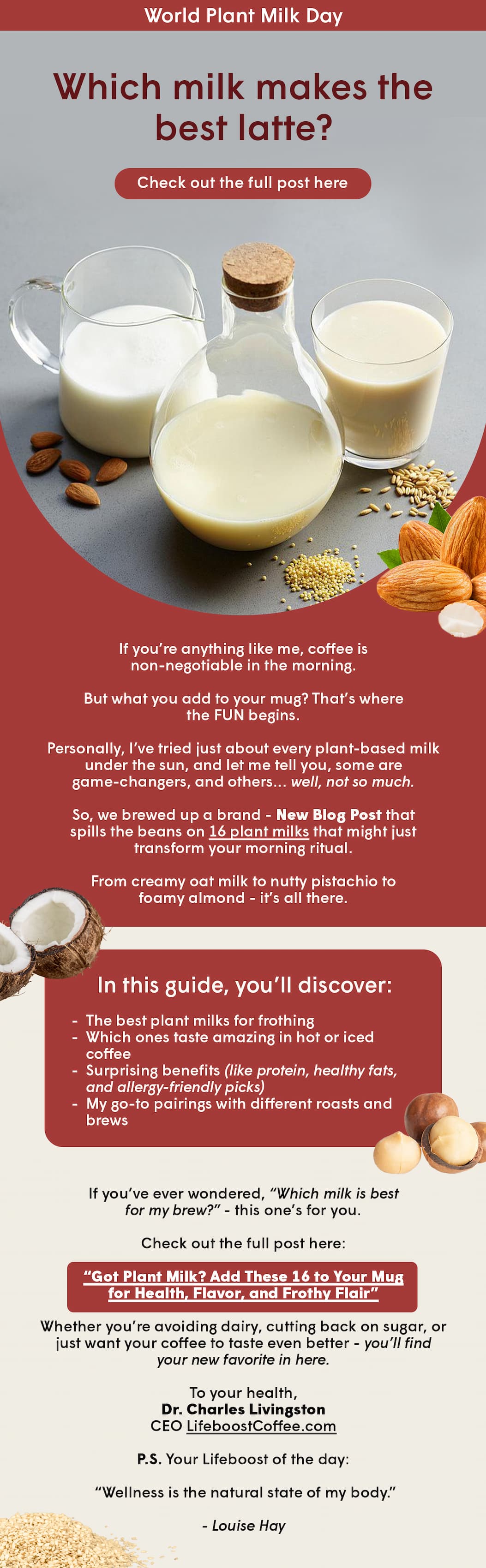 World Plant Milk Day - Which milk makes the best latte? - Check out the full post here