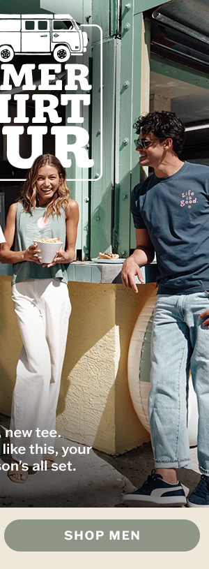 The summer t-shirt tour. Shop men's tees.