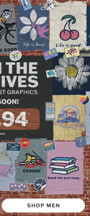 From the archives! 200 of our best graphics for $19.94. 5 days only. Shop men.