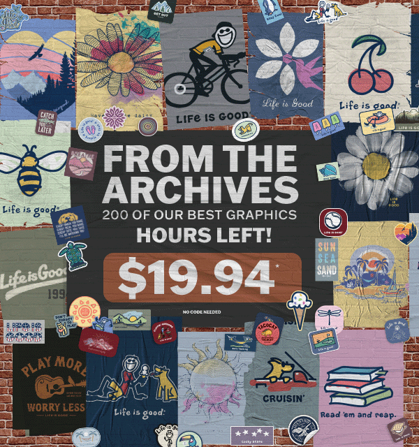 Hours left to shop the archives. 200 of our best graphics for $19.94.