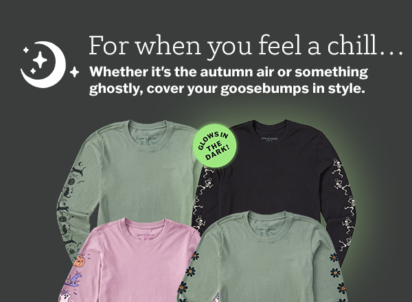 Long sleeve halloween tees. Cover your goosebumps in style.
