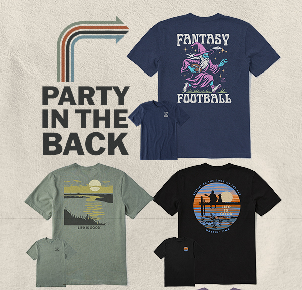 Tees with back prints.