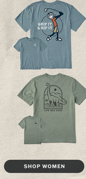 Women's tees with back prints.