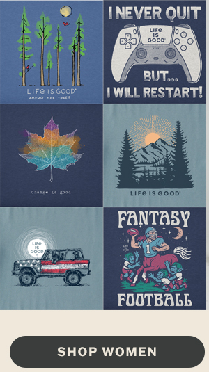 Cooler days, cooler blues. Shop blue tees and tops for women.