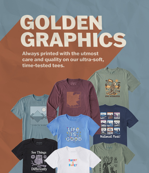 Golden graphics always printed with the utmost care and quality on our ultra-soft time-tested tees.