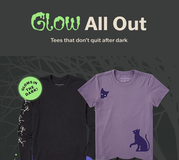 Glow all out with our glow in the dark tees.