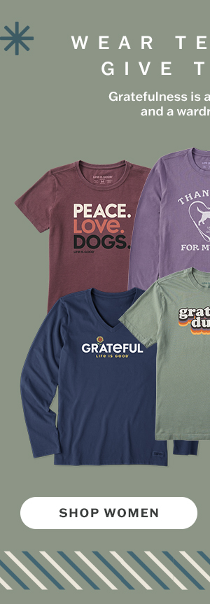 Gratefulness is a state of mind - and a wadrobe winner. Shop women.