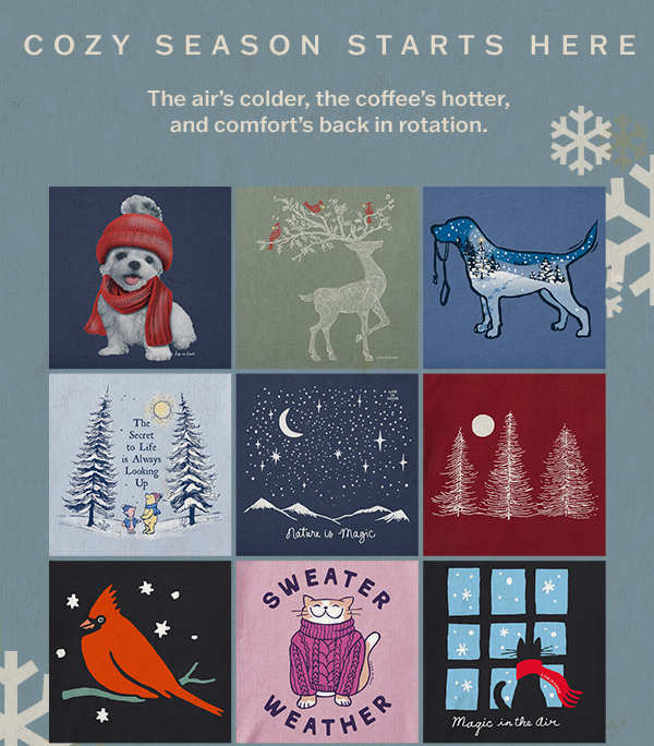 Cozy season starts here. Shop our wintery tees.