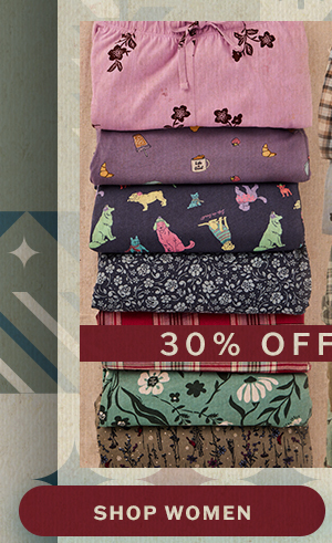 30% off women's sleepwear.