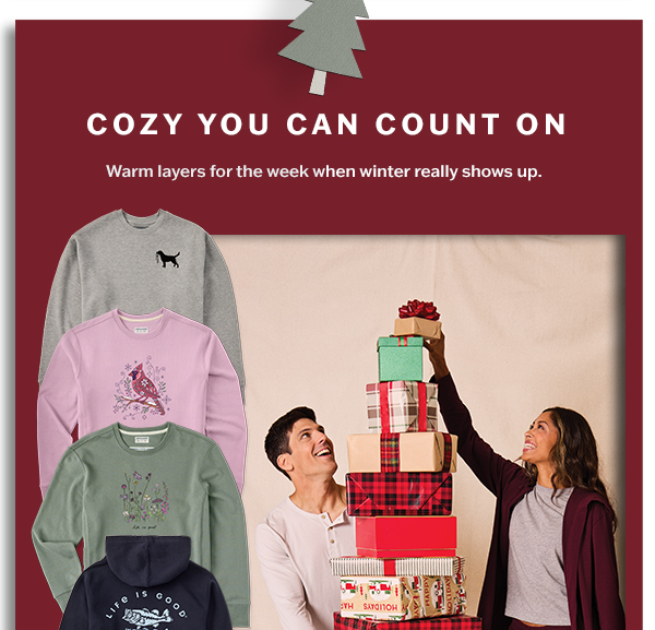 Cozy you can count on. Shop sweats.