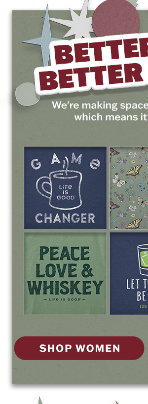 Better tees, better prices. Up to 50% off women's tees.
