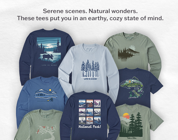 Serene scense and natural wonders. Nature and outdoors tees.