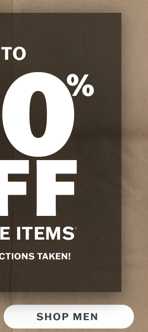 Up to 40% off all sale items. Further reductions taken. Shop men.