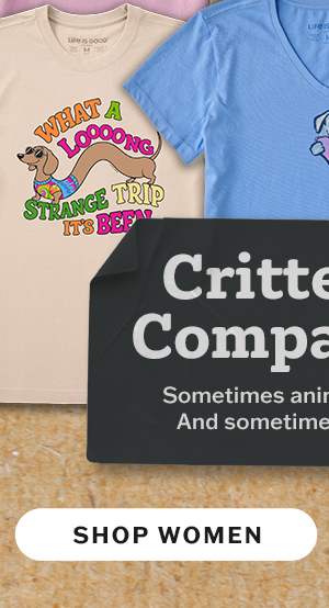 Critters and companions tees for women.