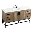 Elegant Lighting | Eugene 60 X 22 X 34 inch Natural Oak Vanity Sink Set