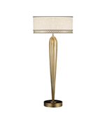 Allegretto 33 inch 60 watt Gold Table Lamp Portable Light in White Textured Linen