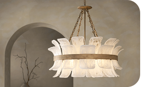 Fleur 6 Light 34 inch Burnished Gold Chandelier Ceiling Light