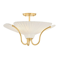 Gerhard 3 Light 18.25 inch Aged Brass Semi Flush Ceiling Light