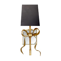 kate spade new york Ellery Gros-Grain Bow Sconce Wall Light in Soft Brass, Matte Black, Small