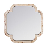 Swiss 36 X 36 inch Poplar Burl with Weathered Brass Wall Mirror