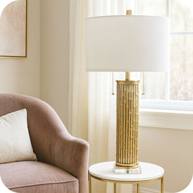 Cameron 34.75 inch 60.00 watt Silver and Champagne and Clear Table Lamp Portable Light