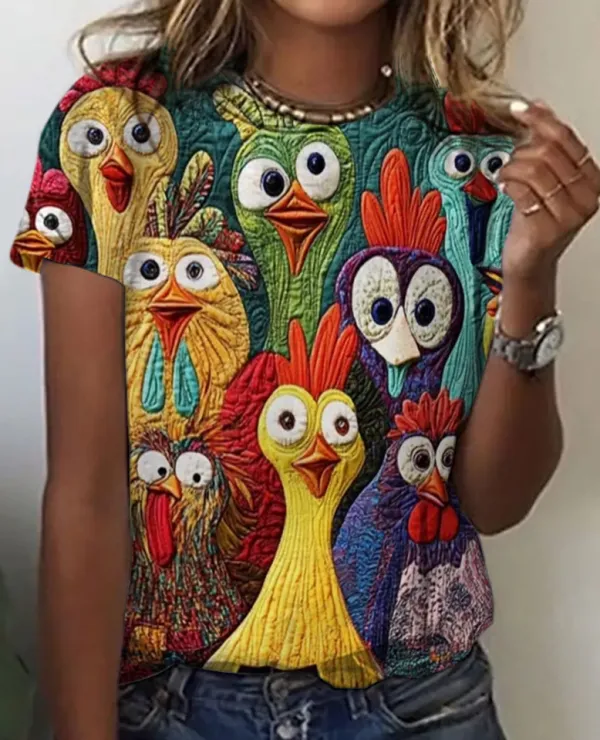 Image of Chicken color short sleeve T-shirt