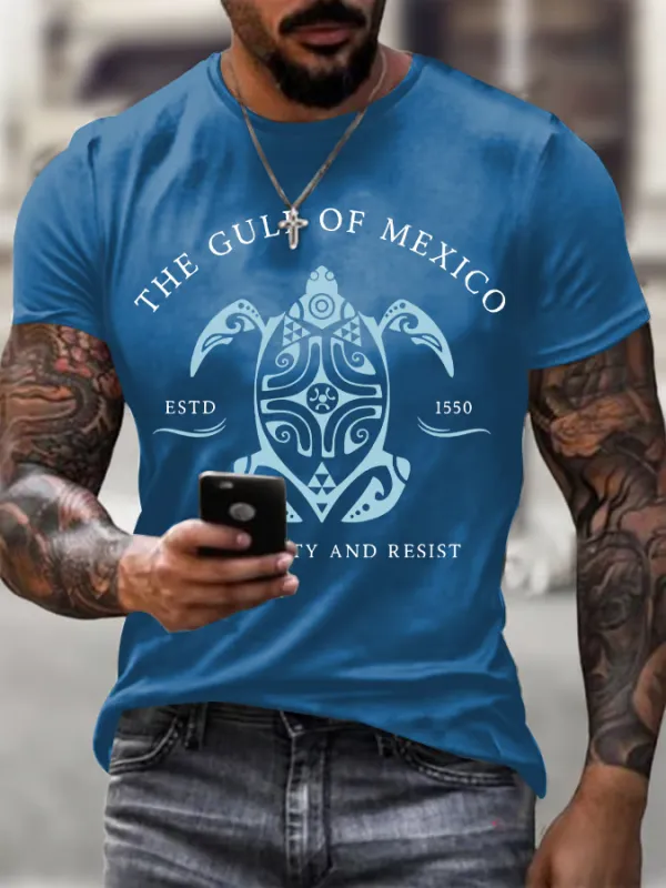 Image of Men's Gulf Of Mexico Printed Round Neck T-Shirt