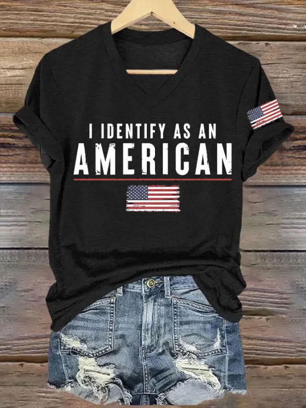Image of Women's I Identify As An American Printed T-shirt
