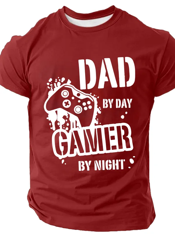 Image of Dad By Day Gamer By Night Cotton T-Shirt