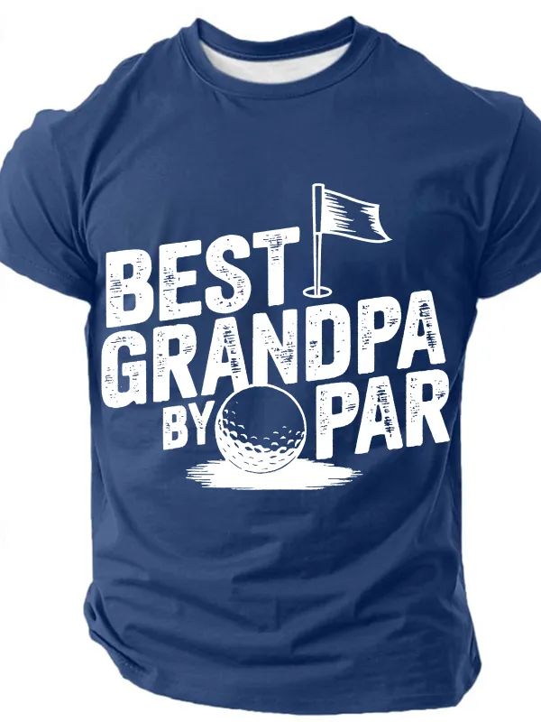 Image of Best Grandpa By Par Golf Shirt, Funny Grandpa Cotton T-Shirt