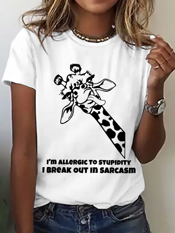 Image of I'm Allergic To Stupidity I Break Out In Sarcasm Cotton T-Shirt