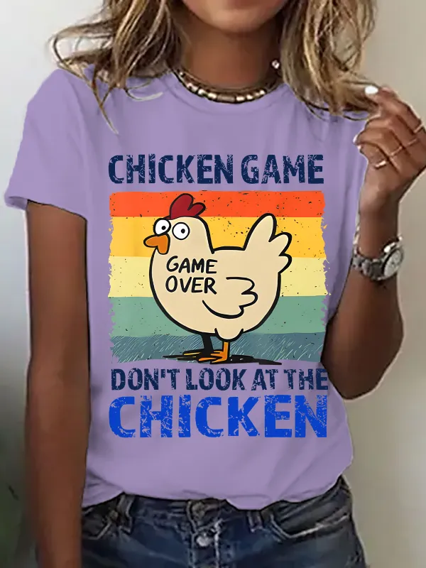 Image of Chicken Game Cotton T-Shirt