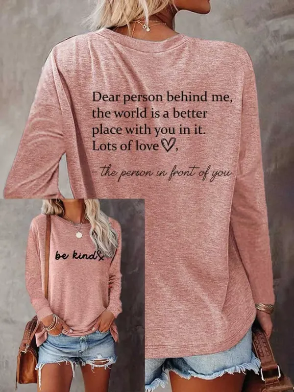 Image of Women's Be Kind The World Is A Better Place With You In It Print T-Shirt