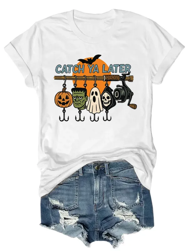 Image of Women's Catch Ya Later Halloween Short-sleeved T-shirt