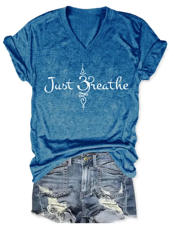 Image of Women's Just Breathe Print T-shirt