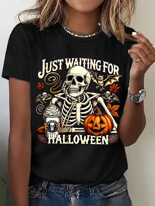 Image of Women's Just Waiting for Halloween T-Shirt