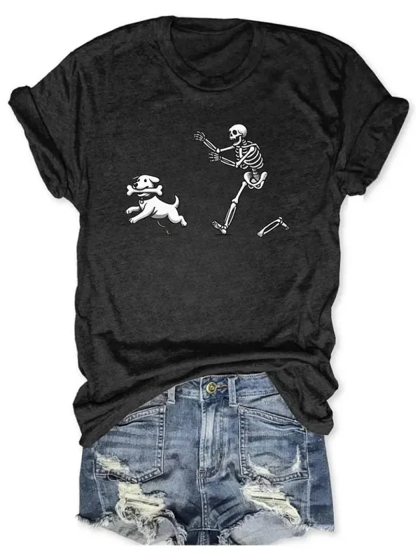 Image of Women's Halloween Dog Funny Short Sleeve T-Shirt