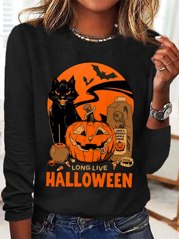 Image of Women's Vintage Halloween Horror Season Long Sleeve T-Shirt