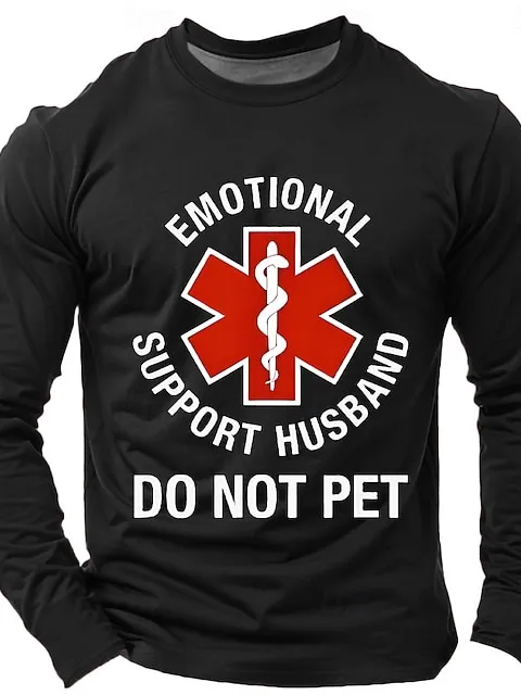 Image of Men's Emotional Support Husband Long Sleeve T-Shirt
