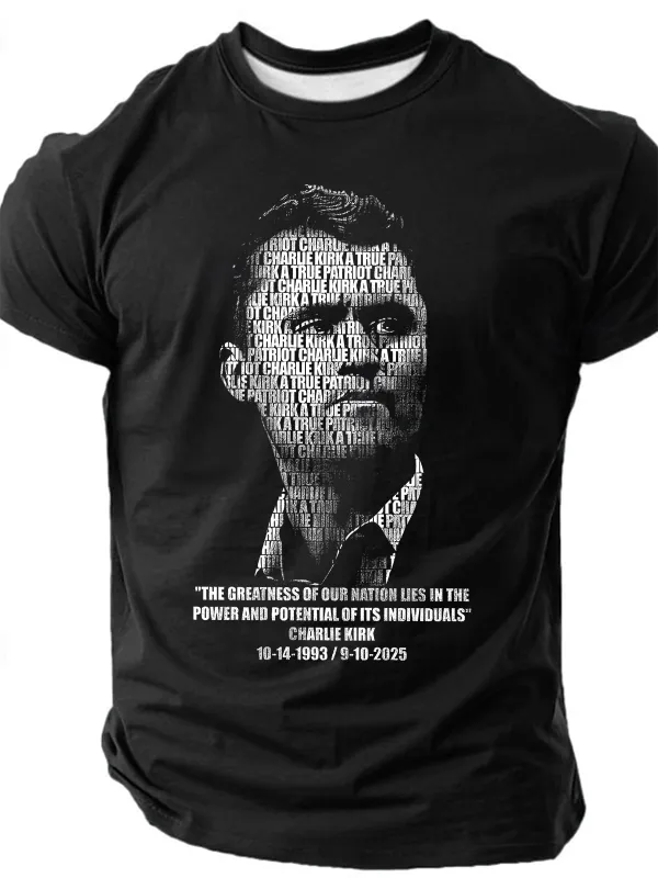 Image of Men's Charlie Kirk Patriot Memorial Short Sleeve T-Shirt