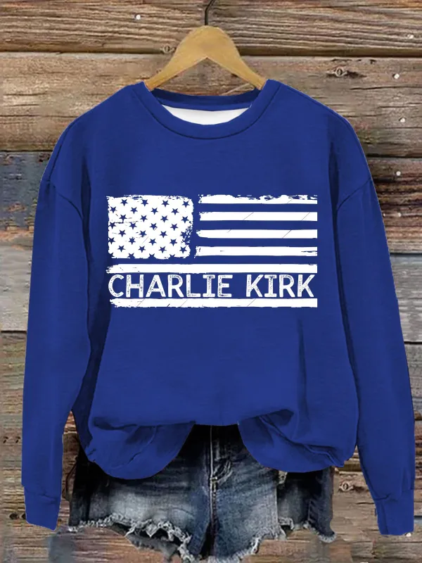 Image of Women's Charlie Kirk Patriot Memorial Sweatshirt
