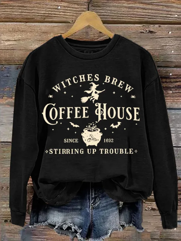 Image of Women's Halloween Salem Witches Coffeea House Sweatshirt