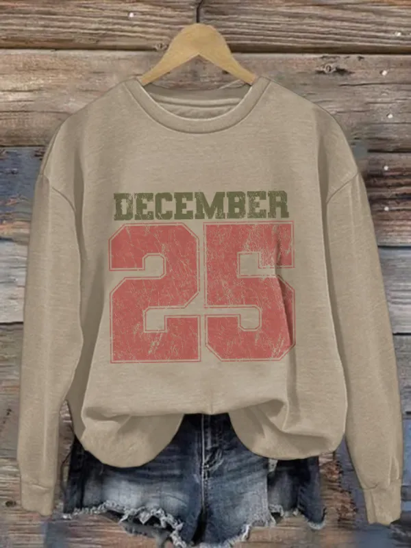 Image of Retro Christmas December 25 Print Sweatshirt