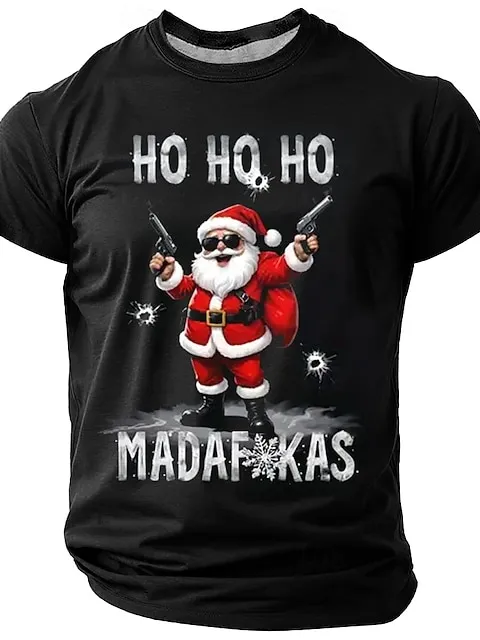 Image of Men's HO-HO-HO Santa Claus (Fun Slang) Short Sleeve T-shirt